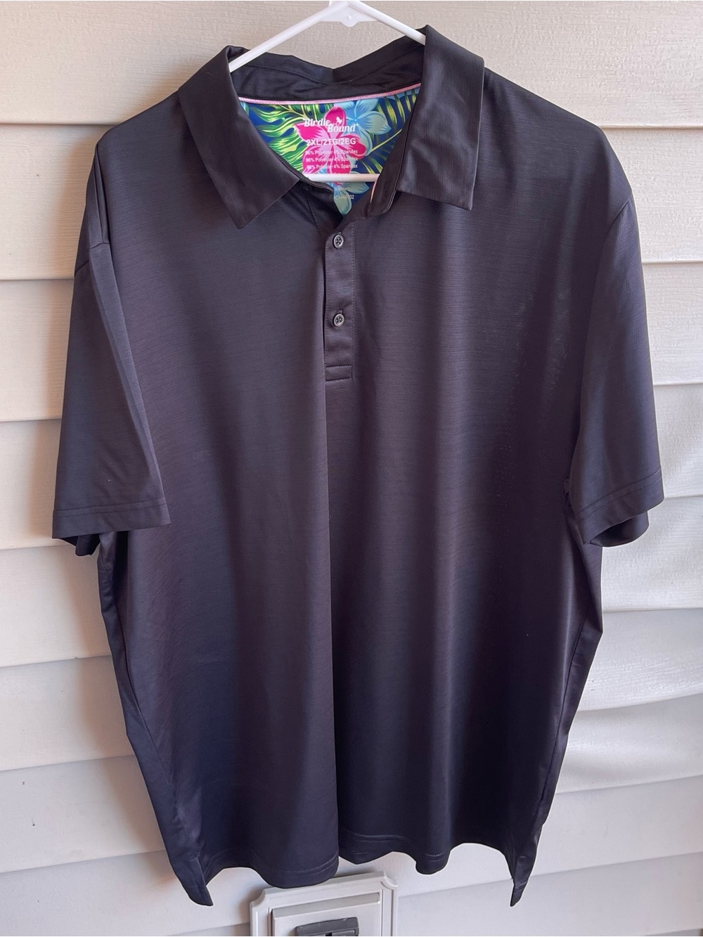 Birdie Bound Men's Black Golf Polo Shirt 2XL Performance Stretch